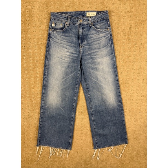 Ag Adriano Goldschmied Denim - Women's AG Adriano Goldschmied Y2K Saige wide Leg Baggy Crop Sz 27 Raw Hem #1343